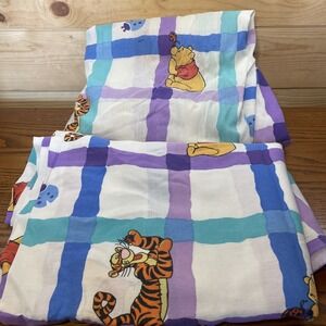 VTG Disney Winnie The Pooh Tigger Twin Bed Flat And Fitted Sheet Set Made In USA